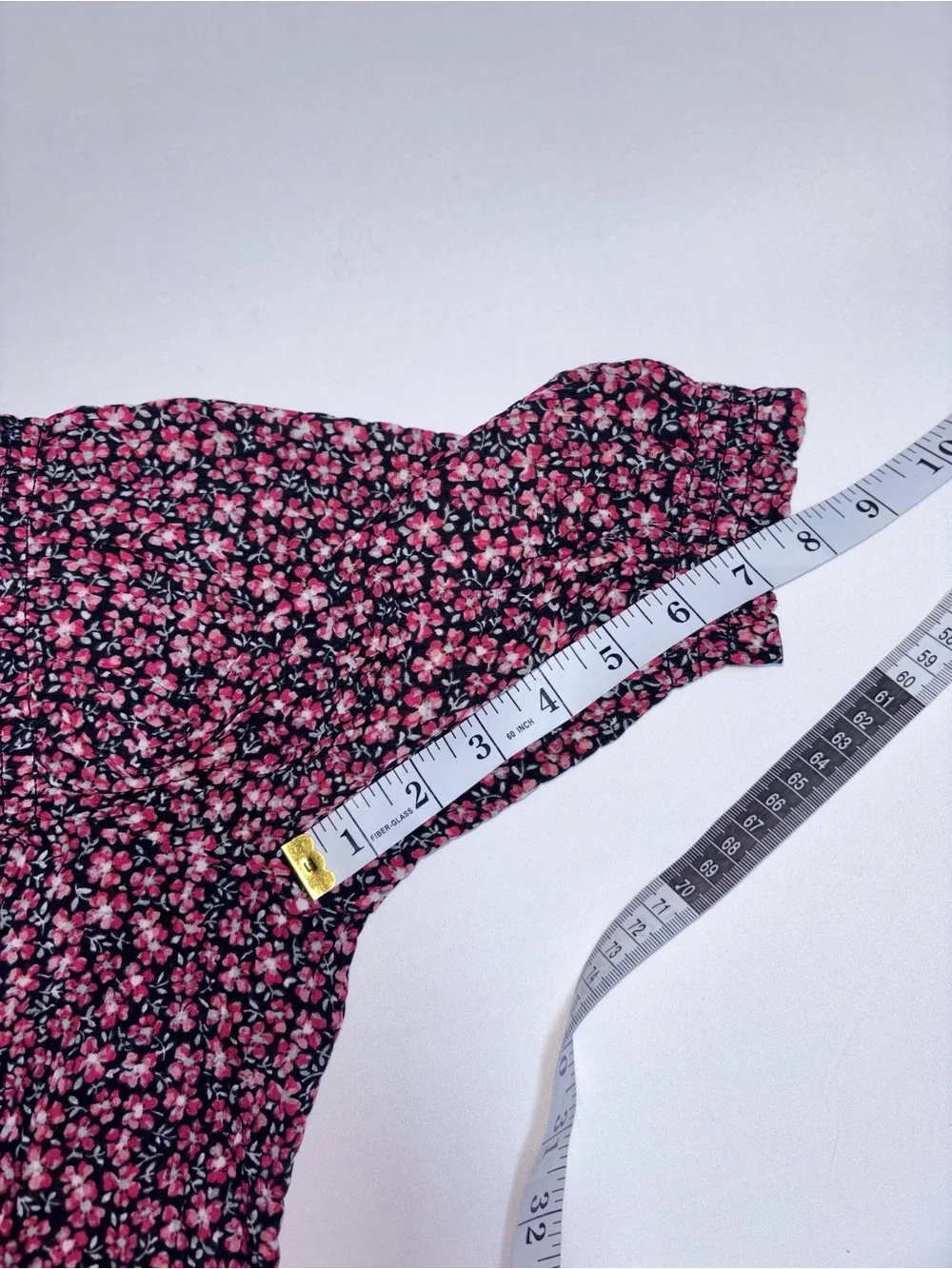 LOFT Ditsy Pink Floral Smocked Square Neck Peplum Blouse Women’s XS